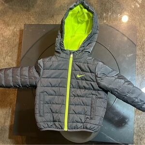 Nike Charcoal and Lime Hooded Jacket